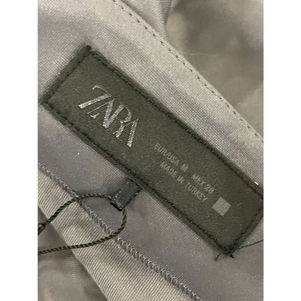 Zara Womens Asymmetrical Satin Midi Dress Medium Anthracite Gray 5029/208 NWT - Picture 7 of 16